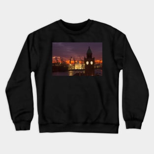  St. Pauli Landungsbrücken, dusk, Hamburg Crewneck Sweatshirt